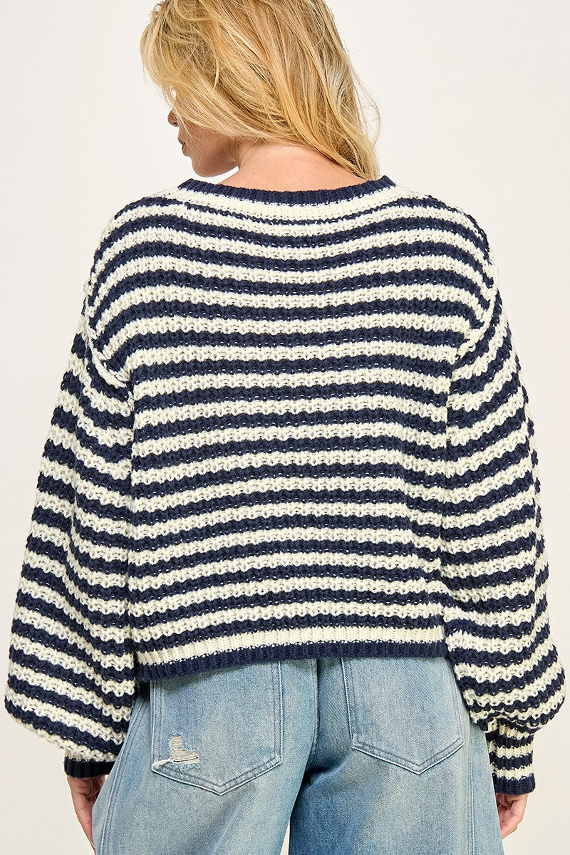 Miss Love - navy striped sweater