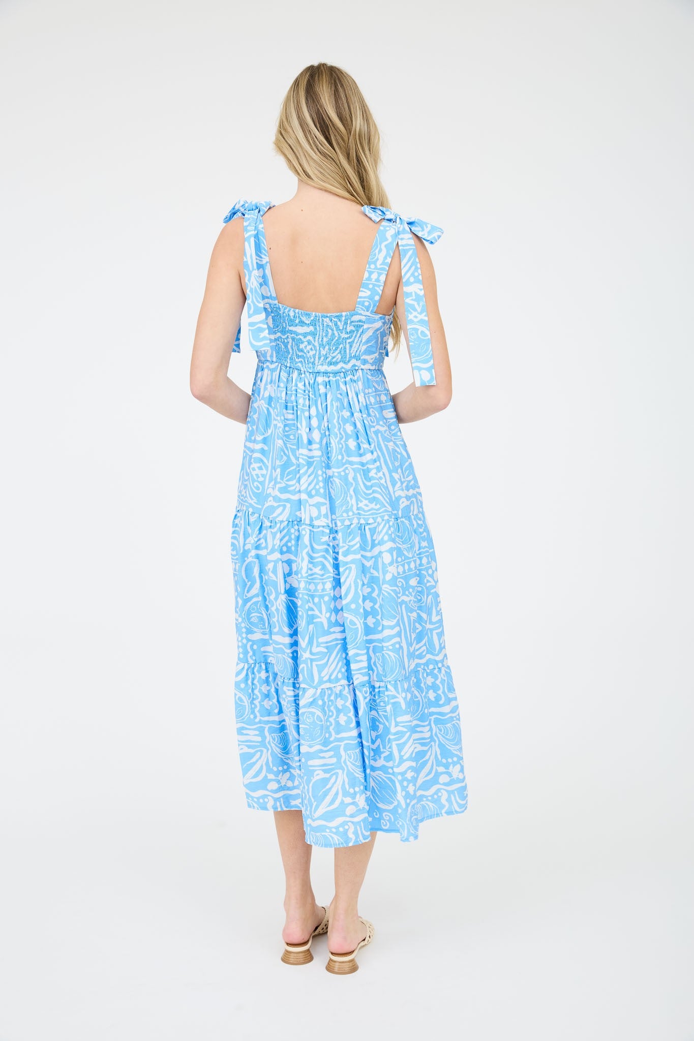 Blu pepper - sea print midi dress