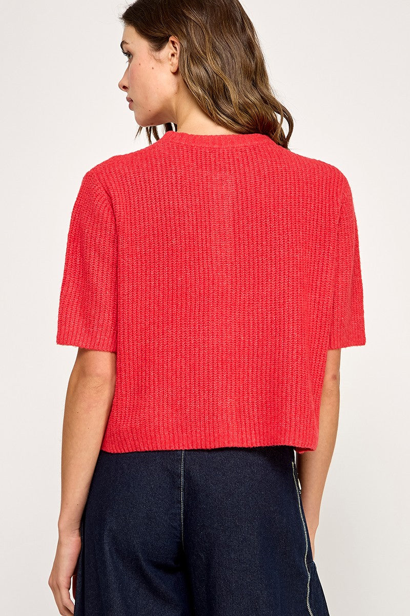 Miss Love - cardigan rouge court