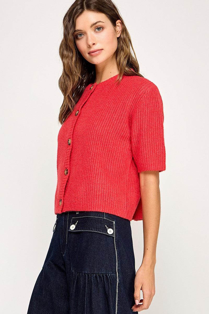 Miss Love - cardigan rouge court