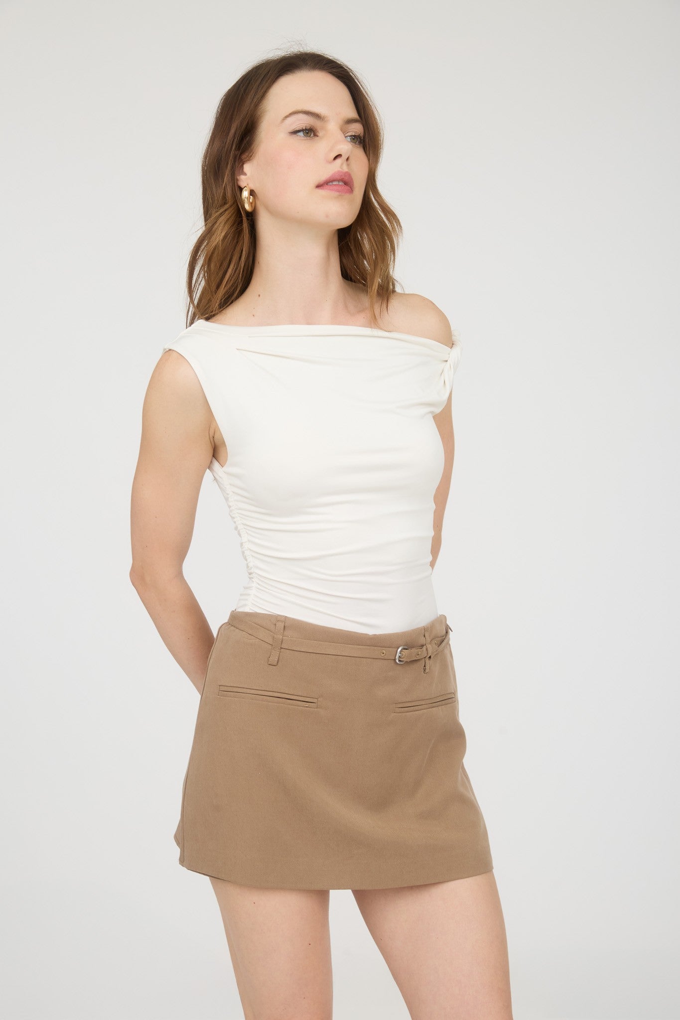 The workshop - asymmetrical cream top