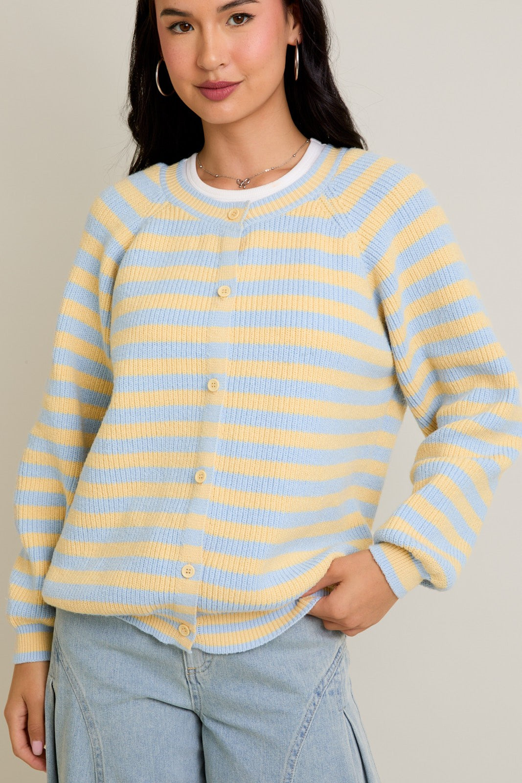 Lelis - Striped sweater cardigan