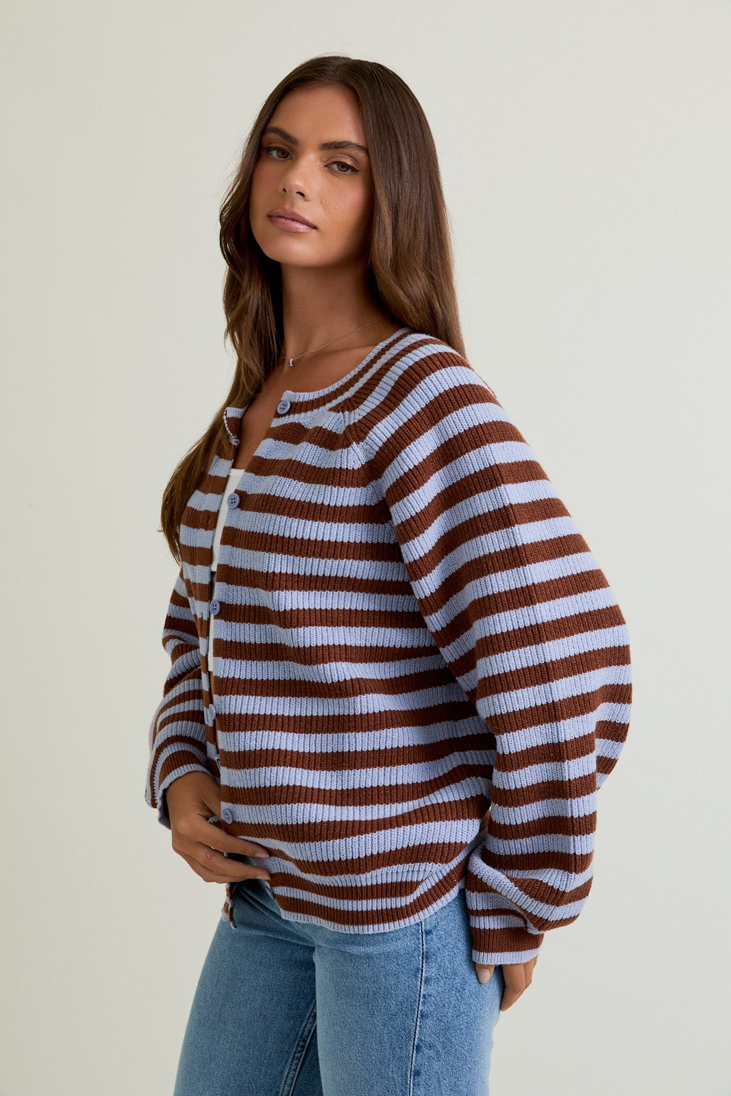 Lelis - Striped sweater cardigan