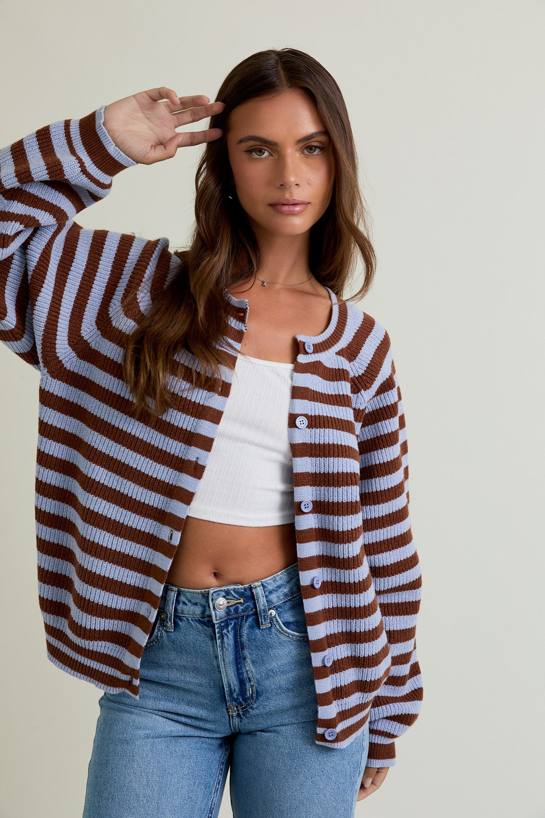 Lelis - Striped sweater cardigan