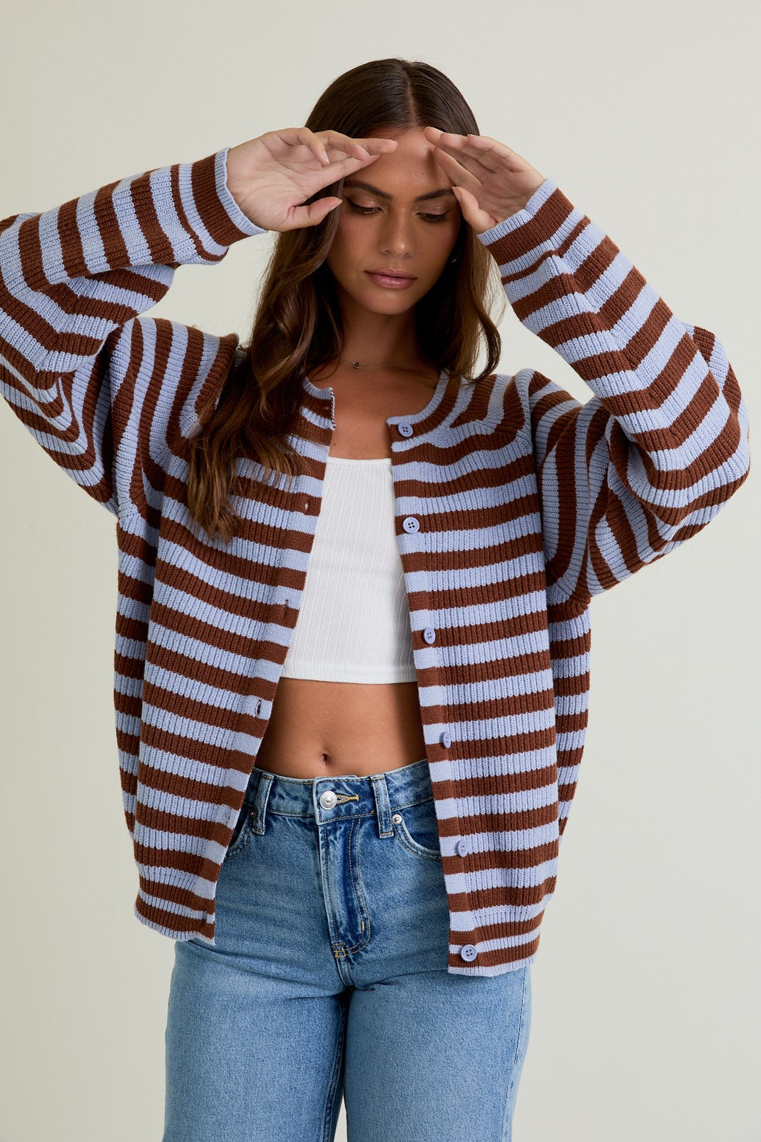 Lelis - Striped sweater cardigan