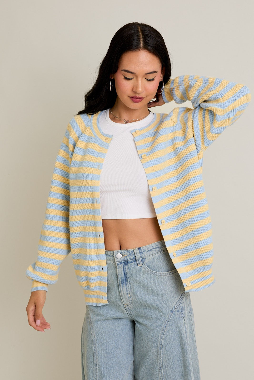 Lelis - Striped sweater cardigan