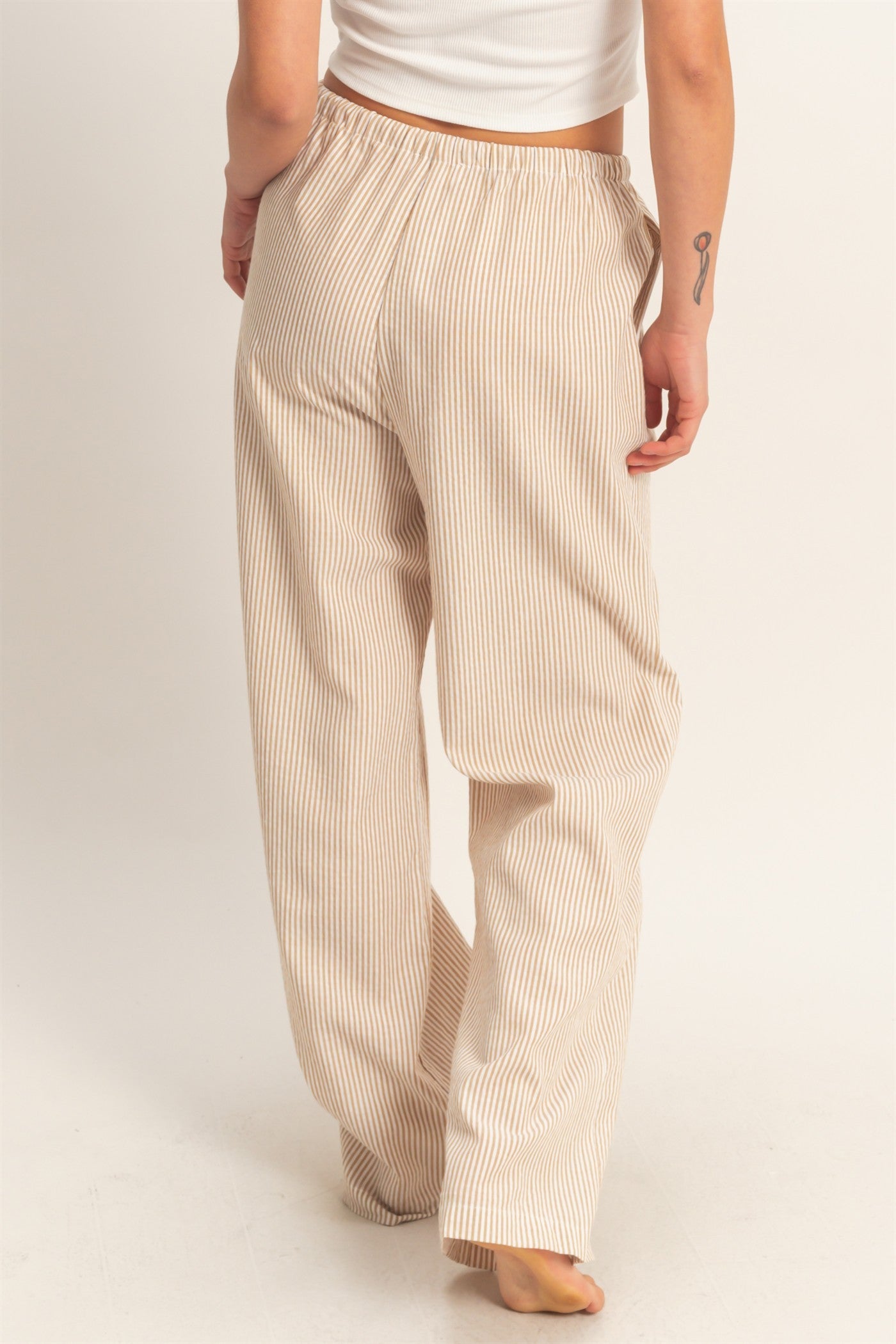 Double Zero - Pantalon ligné brun