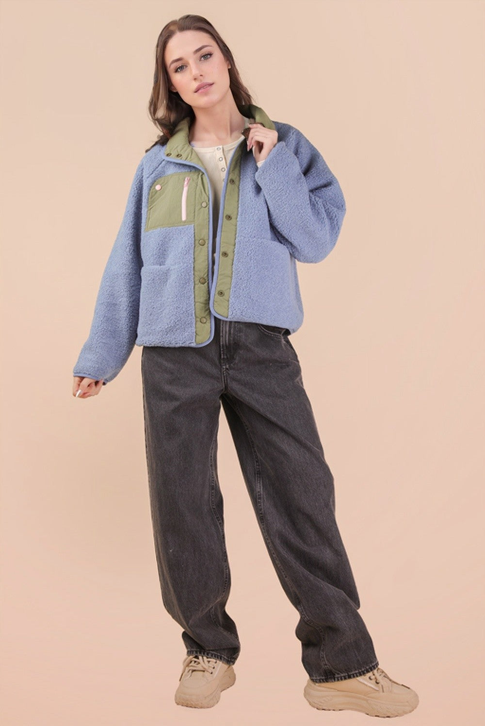 New in - reversible sherpa bleu/vert