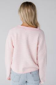 Things Between - baby pink and white striped cardigan