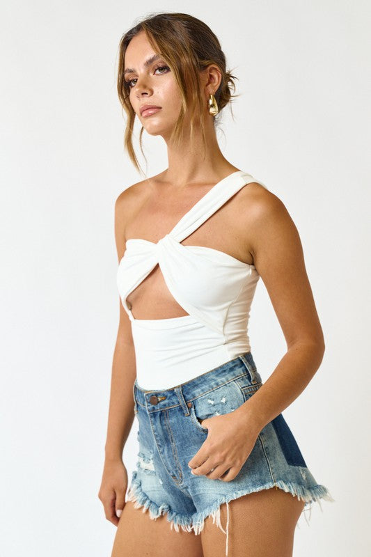 Blue Blush - One shoulder body suit