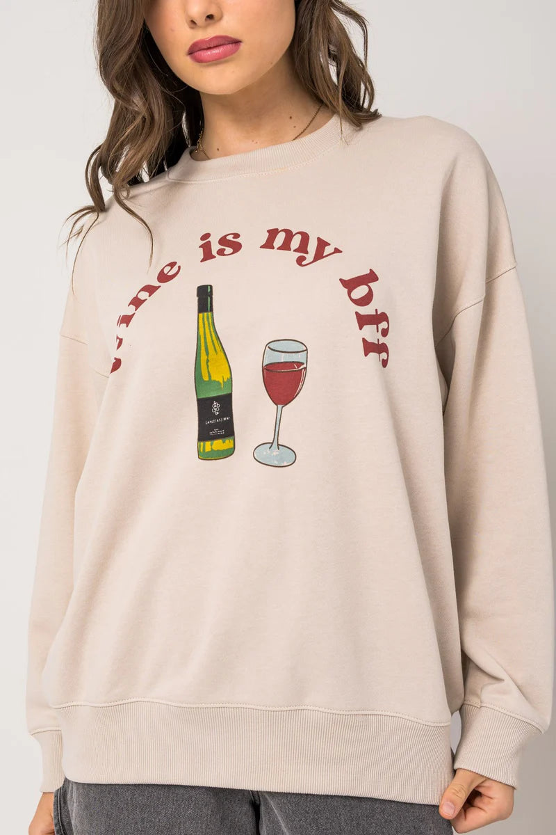 Gili - Wine is my bff crewneck