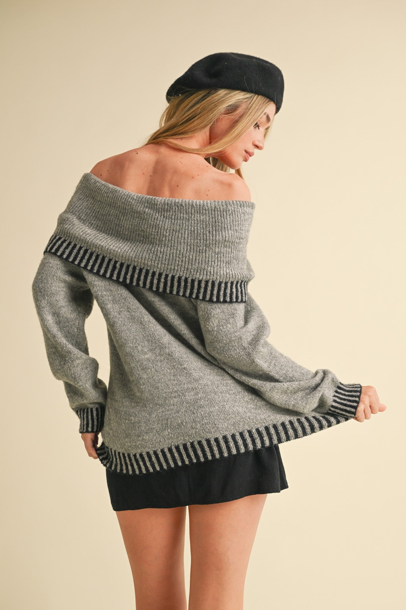 & Merci - Off the shoulder charcoal