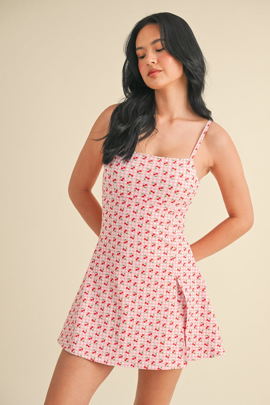 Kimberly - Cherry  mini dress