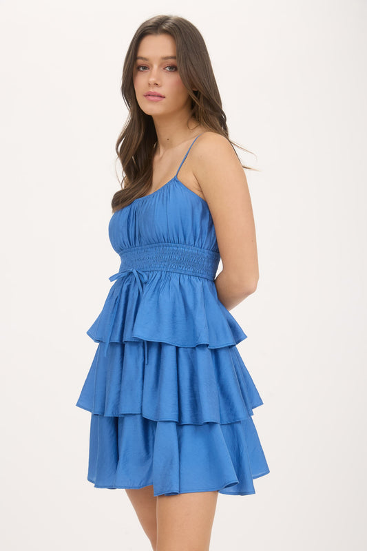Blu Pepper - Robe à volant bleu