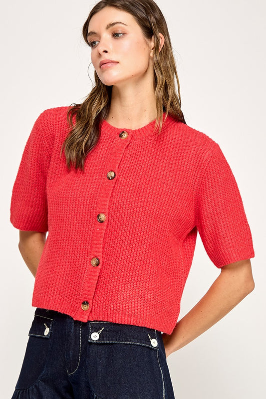 Miss Love - cardigan rouge court