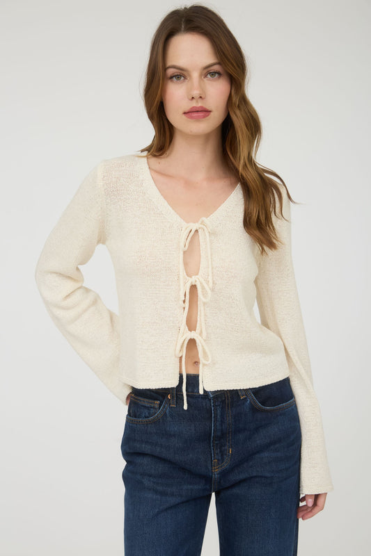 Studio by the workshop - cream bow cardigan
