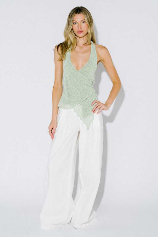 Blue Blush - Floral halter top