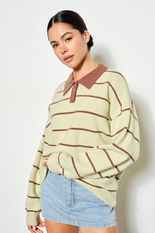 Pretty Garbage - sweater matcha & brown