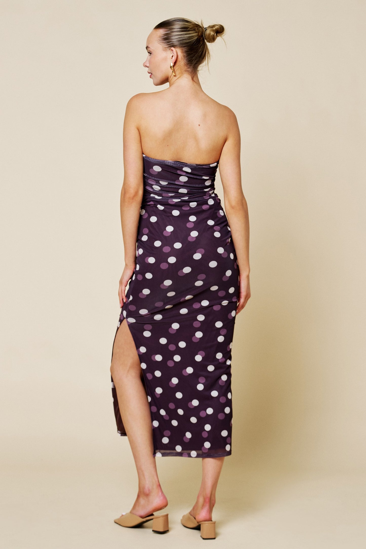 Blue Blush - polka dot maxi dress