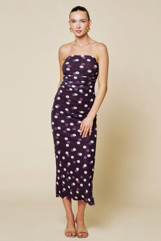 Blue Blush - polka dot maxi dress