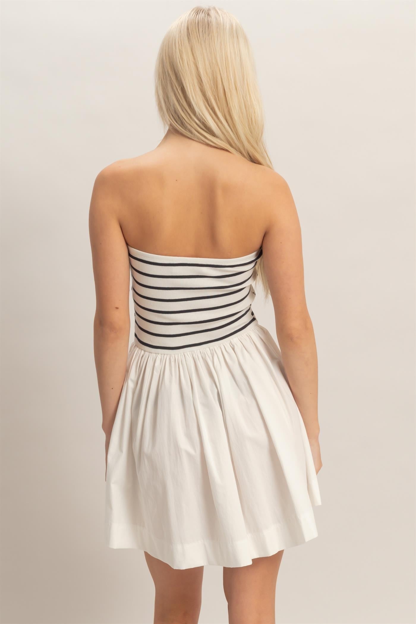 Double Zero - Striped  flowy mini dress