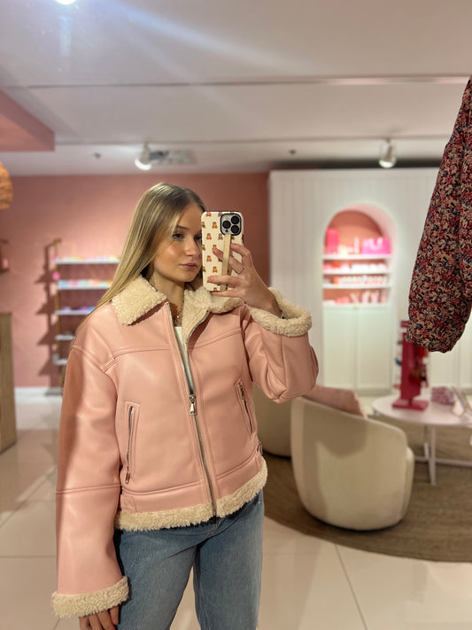 HYFVE - Manteau en faux cuire rose