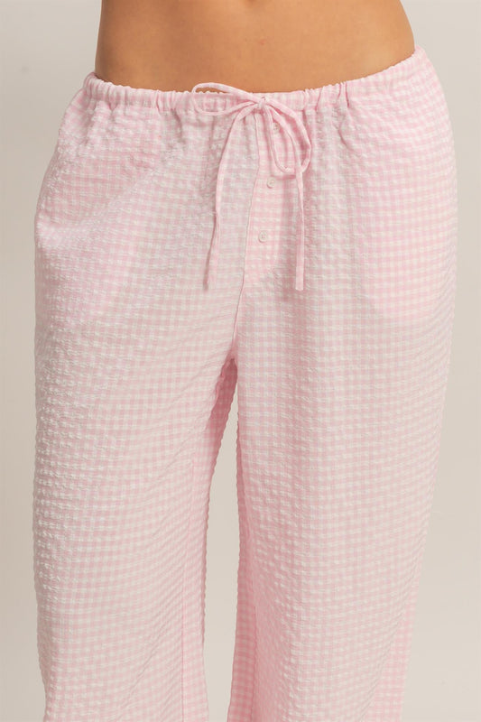 Double Zero - pants carreaux rose