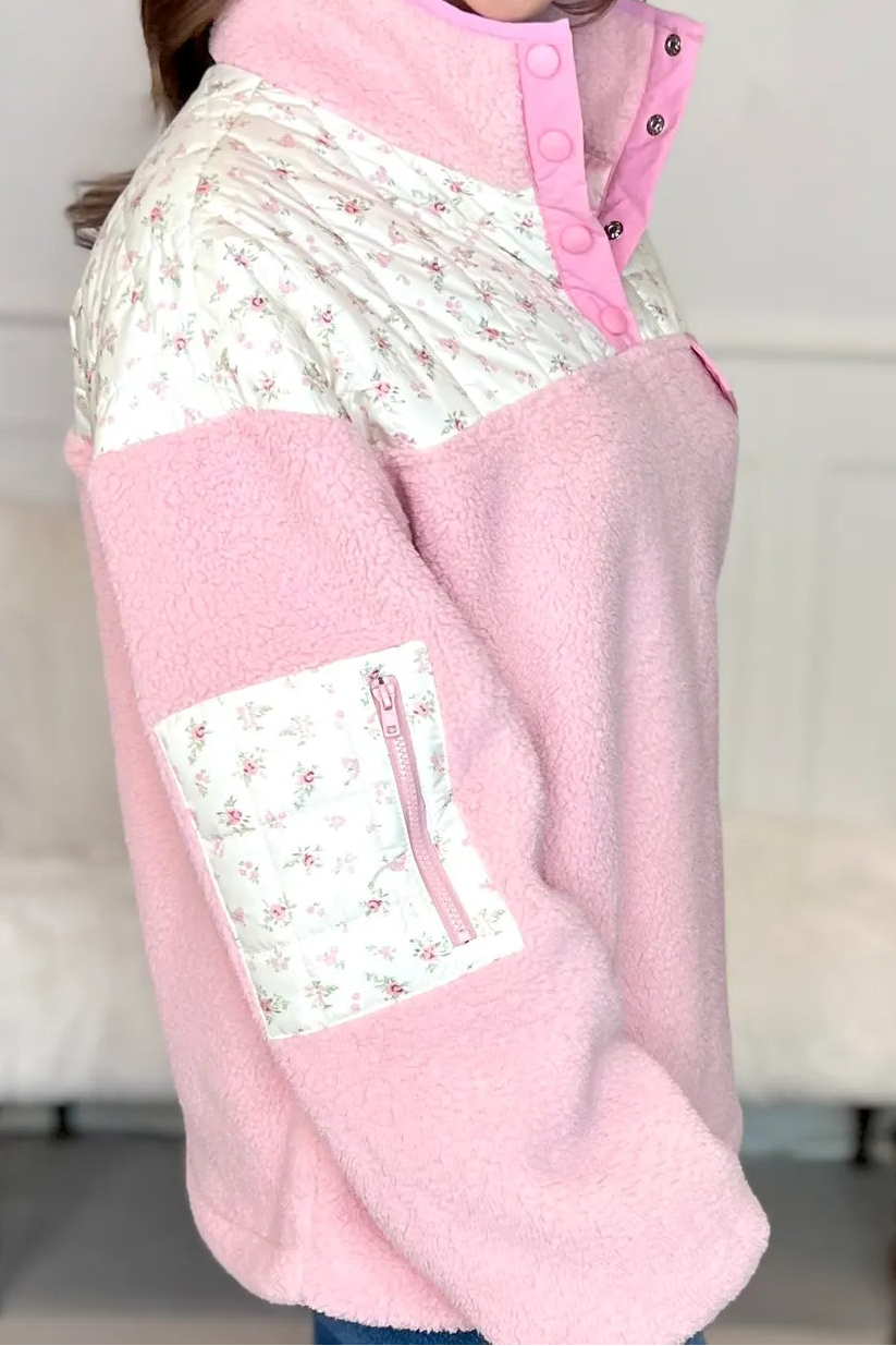 New in - floral casual fleece