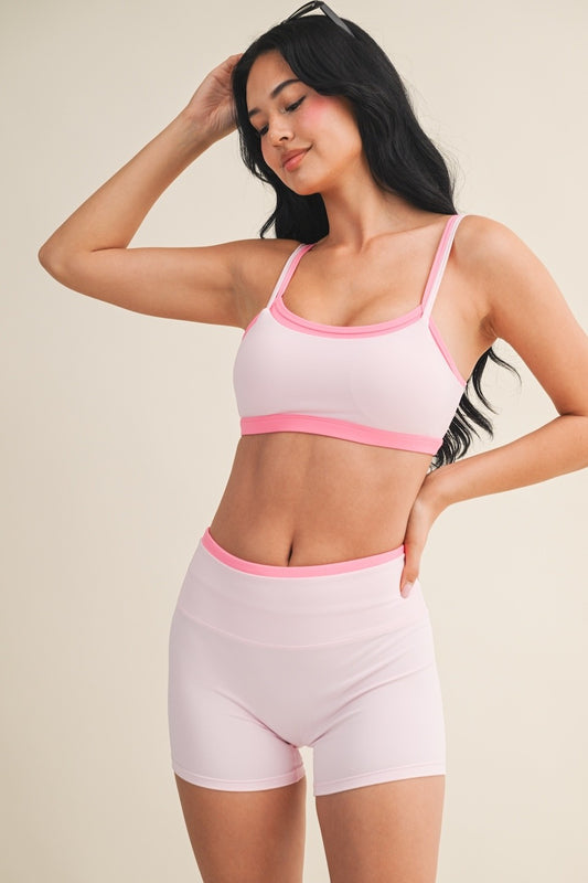 Kimberly -  Pink layered sports bra