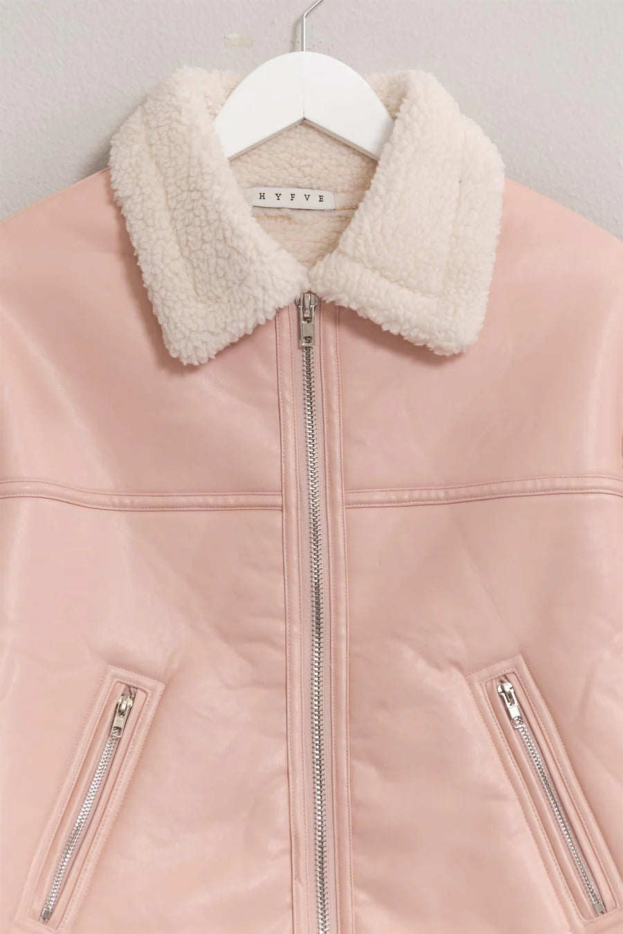 HYFVE - Manteau en faux cuire rose