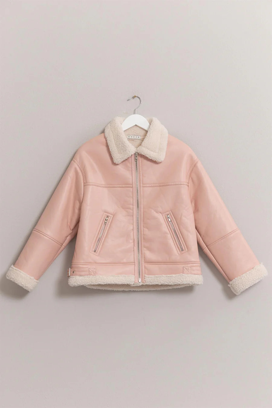 HYFVE - Manteau en faux cuire rose