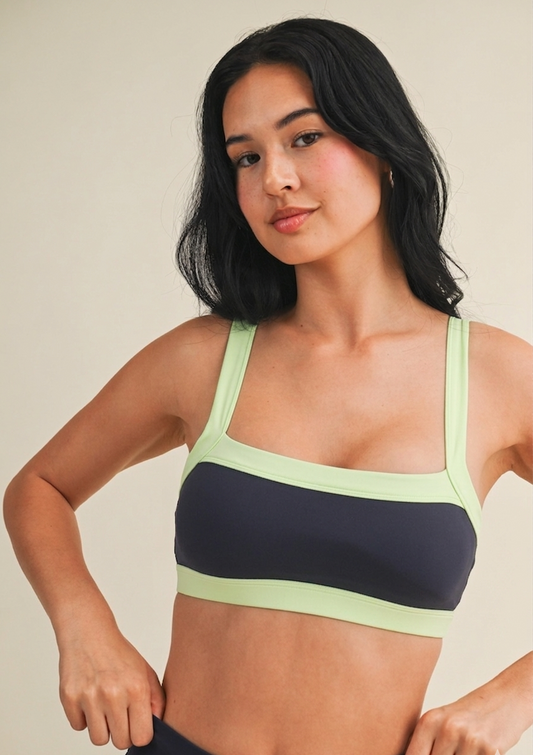 Kimberly - Contrast block sports bra