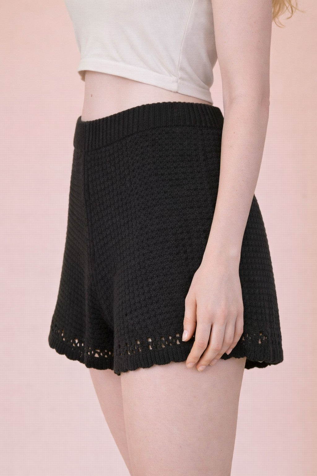 New In - short en maille noir