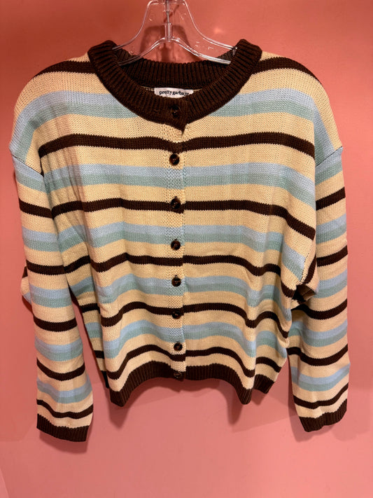 pretty garbage - striped cardigan jaune/brun