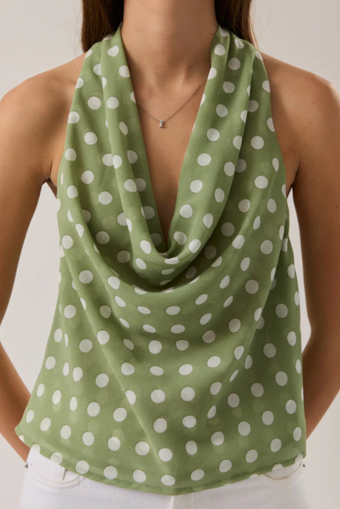 Lelis - Polka dot sage top