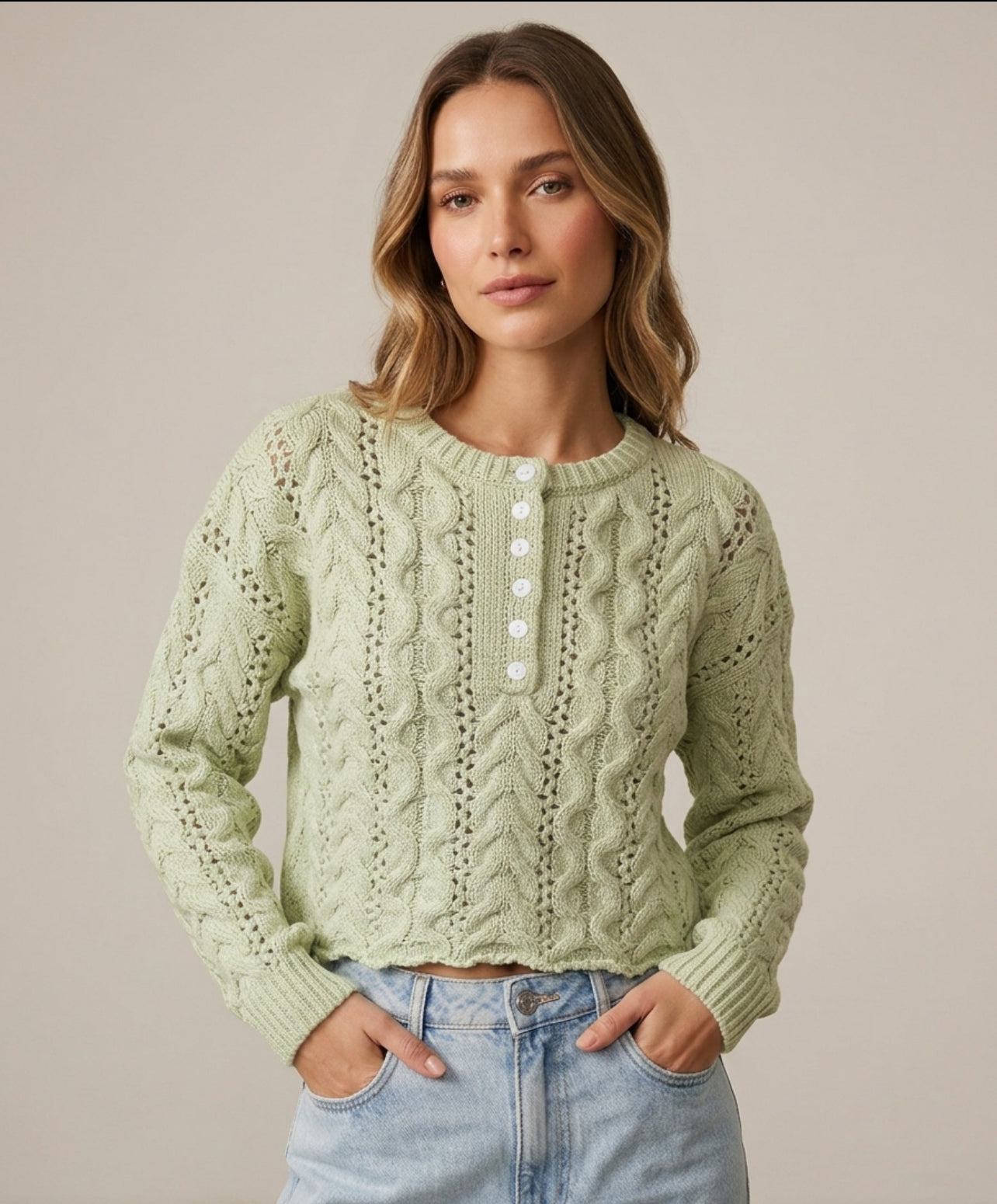 Lelis - top en crochet vert