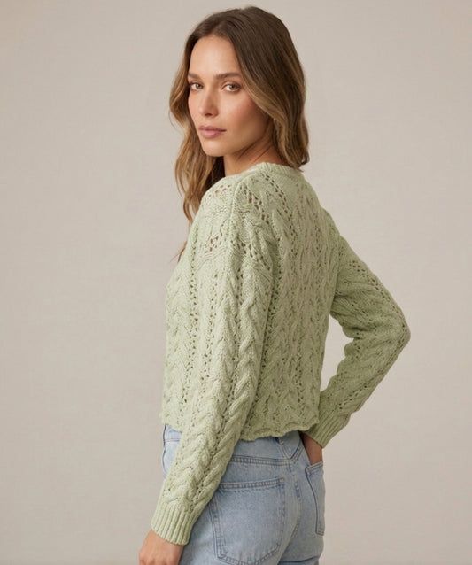 Lelis - top en crochet vert